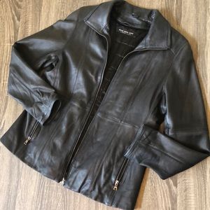 Marc New York Women’s Black Leather Jacket Size Large